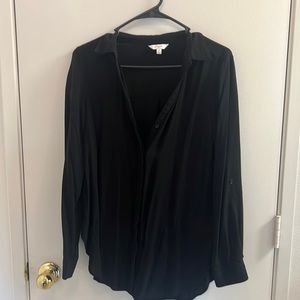 Candies Black Button Up Blouse Size Medium